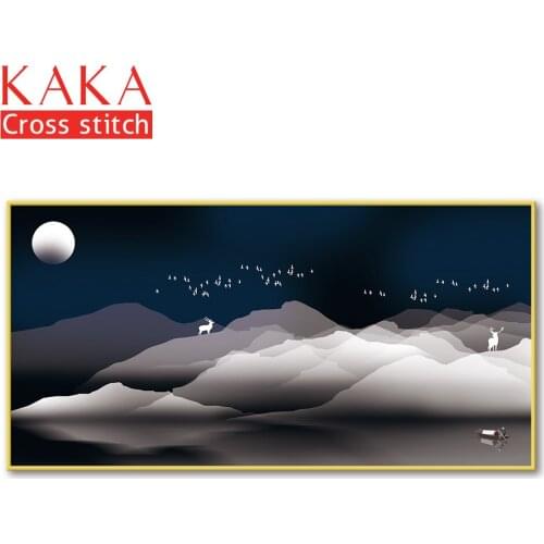 Cross stitch kits,Embroidery needlework sets with printed pattern,11CT-canvas for Home Decor Painting,Animals Full NCKA115