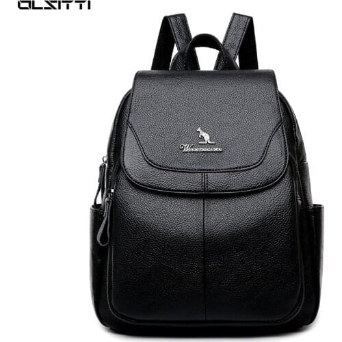 Solid Color Leather Women Backpack 2021 Fashion Ladies Bag Student Bags Casual Small Women Bags Backpack Bolsas Feminina