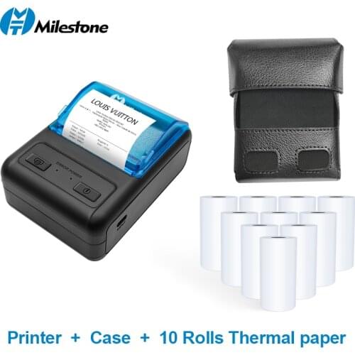 Milestone 2021 Portable Printer Label Mini Thermal Multifunctional Bluetooth Machine принтер Home Office Android Ios Impresora
