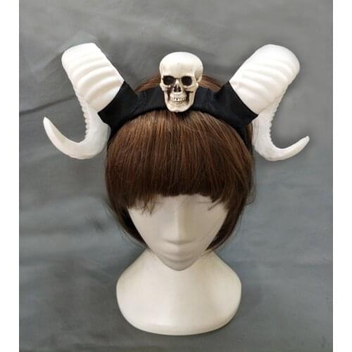 Gothic Horn Headband Horns Devil White Black Antler Gothic Hair Headpiece Skull Headband