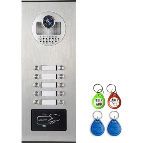 RFID Unlock Professional Multi-storey residential building with straight-touch intercom 10 buttons Wired Doorbell Outdoor Camera
