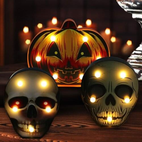 Halloween Home Bedroom Glow Pumpkin Bat Skull LED Lamp Table Lamp For Childrens Bedroom Halloween Decoration Party Supplies
