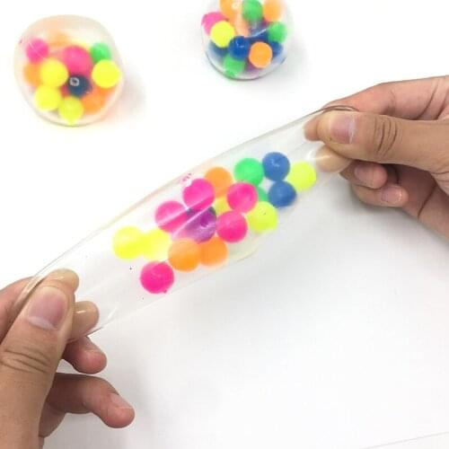 Children Adult Squeeze Ball Relieve Stress Anti-stress Gadget Funny Vent Toy Colorful Grape Beads Squishy Squeeze Toys