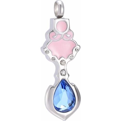 Cremation Jewelry for Women Crying tear design Memorial Necklace for Loved One Stainless Steel Urn Charm Pendant