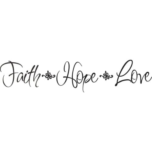 Faith Hope Love Quote Wall Decal Sticker Removable DIY Vinyl Bible Verses Wall Decor Art Mural for Home Living Room Bedroom