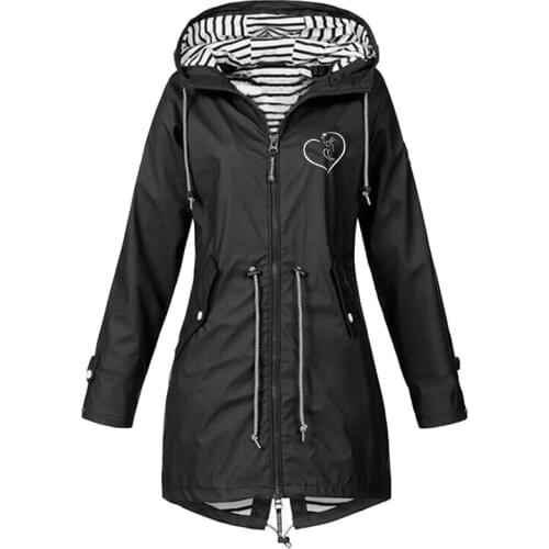 NEW Fashion Women Casual Coat Autumn Winter Ladies Jacket Pocket Zipper Hooded Two Side Outwear Loose Plus Size Windbreaker