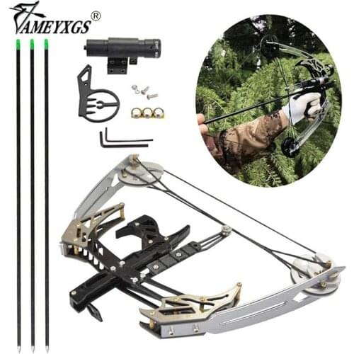1set Archery Mini Compound Bow And Arrow Set 25lbs Adults Youth Shooting Training Compound Bow Outdoor Hunting Fishing Pully Bow