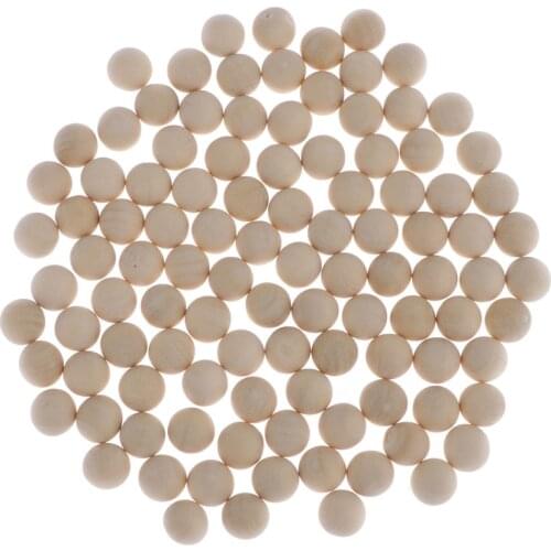 100Pcs Natural Wooden Balls Beads Beech Wood Ball Hardwood Balls Solid 10mm