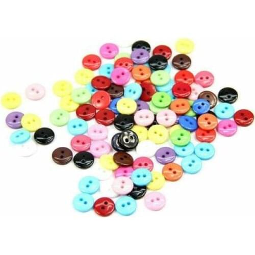 100Pcs/lot Mini Round Resin Tiny Buttons Sewing Tools Decorative Button Scrapbooking Craft DIY Apparel Accessories
