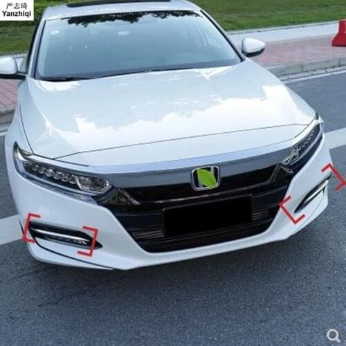 2pcs/lot Front fog lamp eyebrow Front fog lamp decoration strip Front fog lamp cleaning bar for Honda 2018 ACCORD MK10 ACCORD10