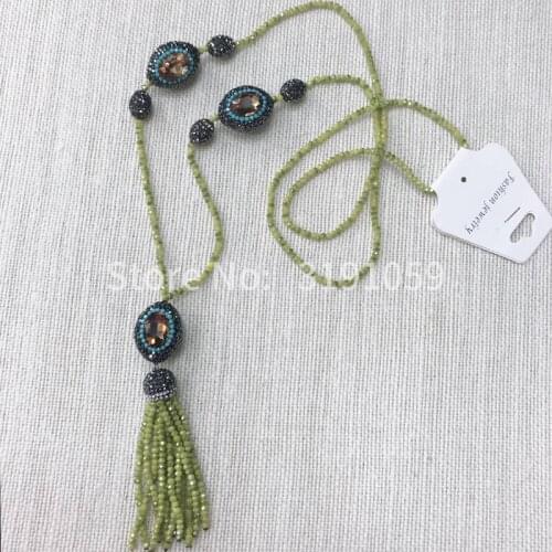 2018 fashion matching lady green crystal pendant