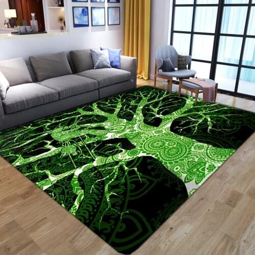 3D magical green tree Printed Carpets Cartoon Kids Bedroom Play Floor Mats Living Room Carpets Outdoor Child Boys Game large Rug