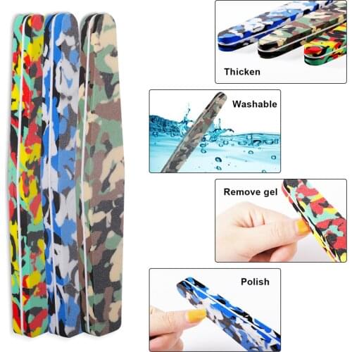 5pcs 100/180 2 Sides Sanding Sponge Nail Buffers Files Block Grinding Polishing Manicure Nail Art Tool Camouflage