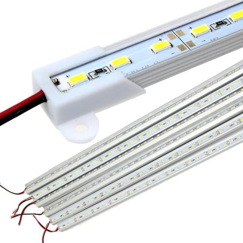 5pcs/lot 5630 smd 1m 72 Led cabinet light bar aluminum alloy profile 12V hard luces led strip bar lights kitchen indoor DC12V