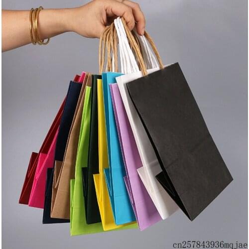 500 Pcs Kraft Paper Gift Bags with Handle Shopping Bags Christmas Packing Bags 3 Sizes