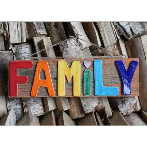 Round full diamond 5D English alphabet diamond painting "FAMILY" DIY diamond embroidery kit home decoration gift