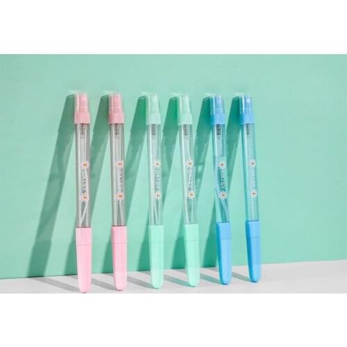 B2RC 6pcs/set Creative Spray Gel Pen Perfume Disinfectant Alcohol Sanitizer Refillable Spray Neutral Pen Student Travel Office