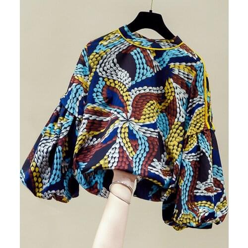 Blusa Lantern Long Sleeve Blouse Women Blusas Mujer De Moda 2021 Print Chiffon Blouse Shirt Tops Womens Tops And Blouses D770