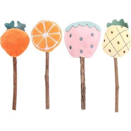 Wooden Pet Cat-like Bells Tooth Interactive Toys Built-in catnip Cat-like Bells Tooth Wooden Plucking Lollipop Pet Supplies