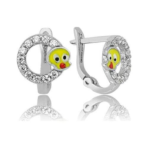 Tevuli 925 Sterling Silver Cubic Zirconia Tweety Children caps Tag