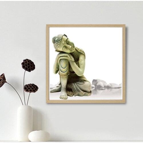 Sleeping Buddha Statue Retro Home Decorations Religion Buddhist Mood Poster Art Print Canvas Painting for Kitchen Wall Decor