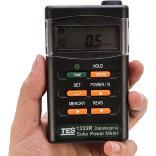 TES-1333R Solar Power meter Datalogging Solar Power Meter Gauge Solar Radiation Meter Tester RS 232 Interface Tes1333r