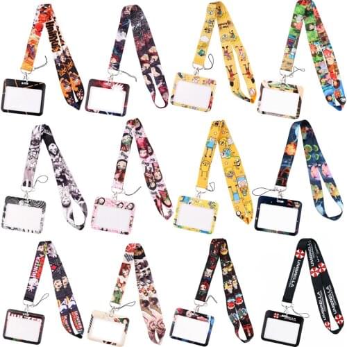 DZ2111 Wholesale Anime Cute Lanyard For Keychain ID Card Cover Pass Mobile Phone Badge Holder Key Ring Neck Straps Accessories