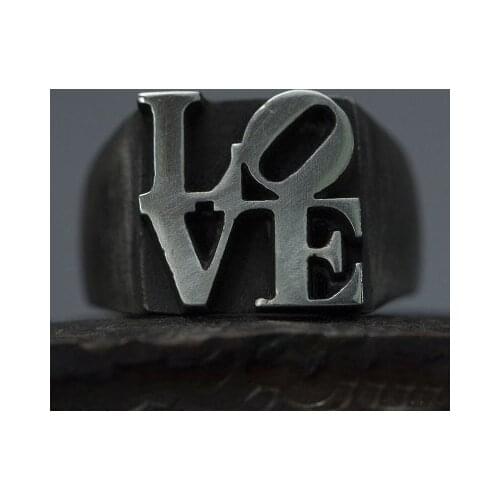 Never Fade Stainless Steel Love ring vintage Hammer retro punk jewelry finger man engagement Jewelry Gift Wholesale OSR223