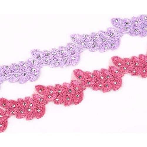 1 Yard 2.5CM Color Polyester Snowflake Sticker Diamond Lace DIY Hair Accessories Wedding Dress Clothing Decoration Accessories