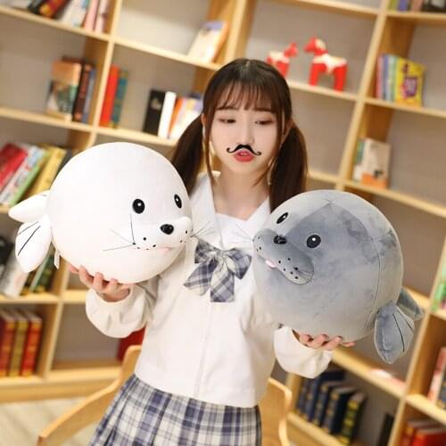 New 30-50cm Lovely Stuffed Sea Lion Plush Toy Soft Pillow Kawaii Cartoon Animal Seal Toy Doll for Kids Cute Chilrens Gift