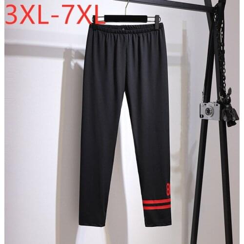 New Ladies Spring Autumn Plus Size Basic Pencil Cropped Pants For Women Large Slim Cotton Elastic Trousers 3XL 4XL 5XL 6XL 7XL