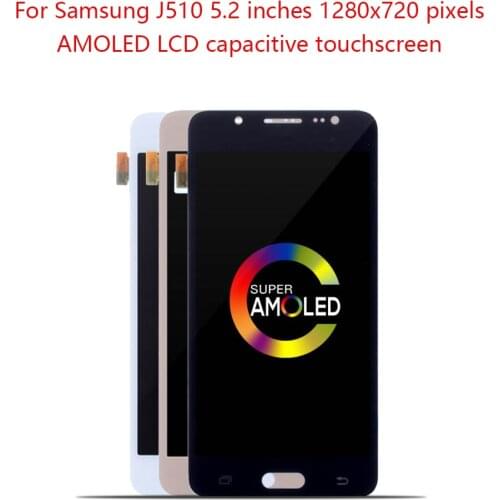Original Super AMOLED For SAMSUNG GALAXY J5 LCD Display Touch Screen Digitizer For Samsung J5 J510 2016 LCD J510FN J510M J510Y
