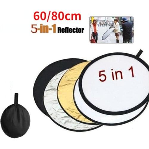 60/80cm light reflector 5in1 photo reflector for Studio Portable Collapsible Light Photography Reflector photography accessories