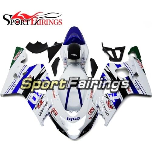 Full Fairing Kit For Suzuki GSXR600 GSXR-750 K4 K5 2004 2005 04 05 ABS Plastic Motorcycle Fairings Bodywork White Blue Panels