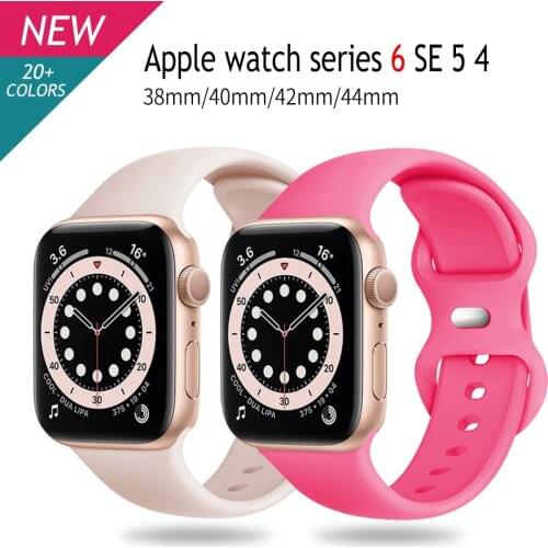 Silicone Strap For Apple Watch band 38mm 40mm Rubber Sport bracelet correa apple watch series 6 se 5 4 3 2 iWatch band 42mm 44mm