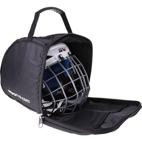 Ice Hockey Player Goalie Helmet Padded Bag Heavy Duty Zipper Carrier Equipment Storage Bag with Hand Strap Black