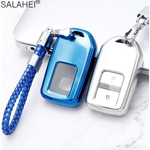 TPU Car Key Full Cover Case For Honda Vezel City Civic Jazz CRV Crider HRV Soft Key Car Styling Protection Key Shell Interior