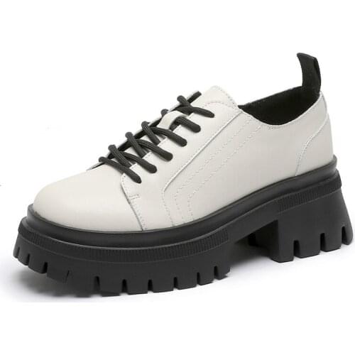 Genuine Leather Platform Shoes Women Heels Luxury Shoes Woman Mules Loafers for Women 2021 Trend Designer Heels Girl Party Shoe