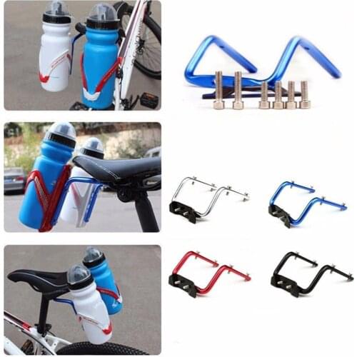 Cycling MTB Bike Seat Post Bottle Rack Converter Double Water Cup Holder Cage Bicycle Accessories Replacement Parts