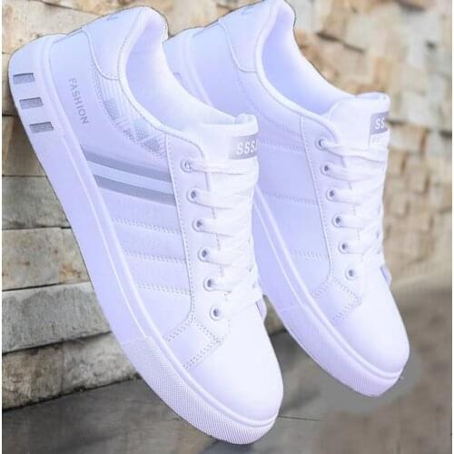 Xinningmeng Men's White Sneakers