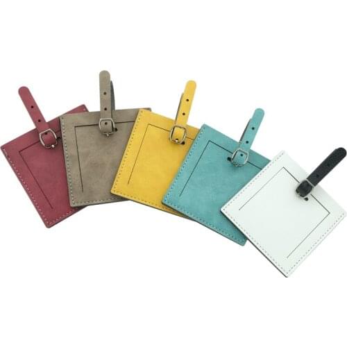 10pcs/lot New Blank Sublimation Colorful PU Leather baggage tag Luggage Tag Holder for Hot transfer Printing DIY 7x11cm