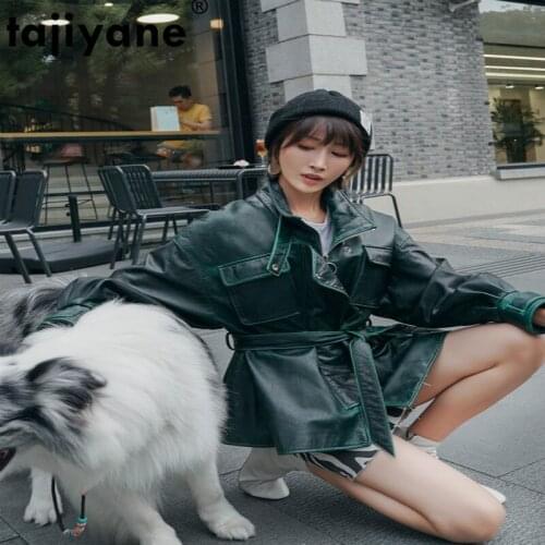 Jacket Leather 2021 Women Autumn Jacket Women Sheepskin Coat Spring Short Moto Women Jackets Female Coats HWPYCH191011WPY112