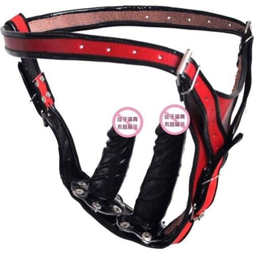 Women Leather Strapon Dildos Lesbian Penis Two Removable Phalluses For Woman Strap On Harness Gays Sex Products