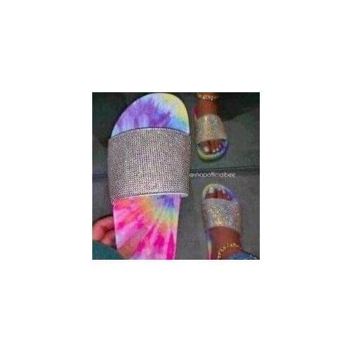 2021 shoes women summer European and American new style rhinestone color flat fish mouth flat sandals and slippers women