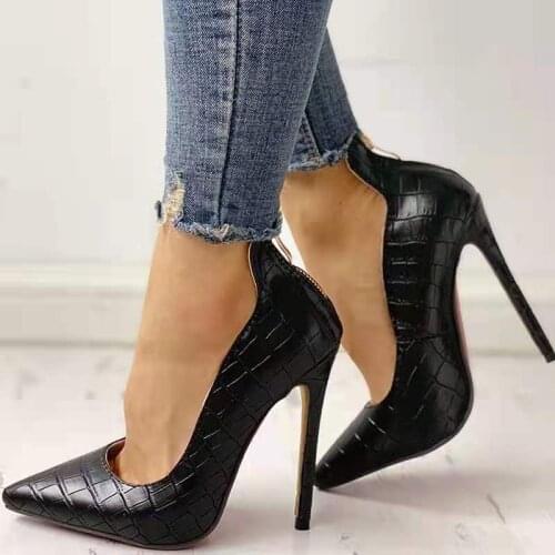 2021 Women Summer High Heel Pointed Toe Office Shoes Ladies Sexy Party Zipper High Heels Fashion Pumps Shoes Office Women Shoes