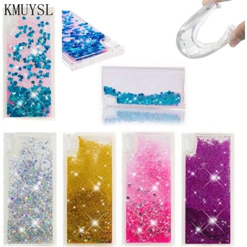 Liquid case For Sony Xperia XA1 Ultra plus Glitter Love Silicone Cover For Sony Xperia XZ premium XA2 XZ XZ1 compact L1 L2 L3