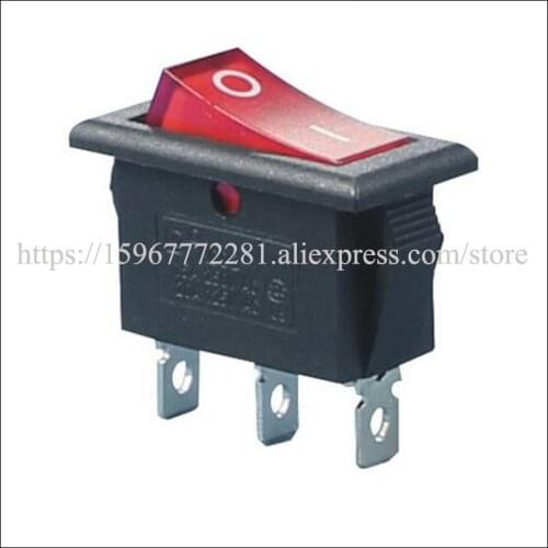 100PCS KCD3-3-101N 12.5mm lens Illuminated ON/OFF SPST Rocker Switch medium 1 Pole Throw 3PIN 20A 125VAC With LED Light