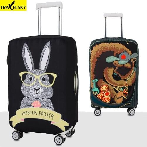 2pcs/set New Hot Elastic travel luggage covers Animal Protective Suitcase cover Trolley case thickening dust cover for 18-32inch
