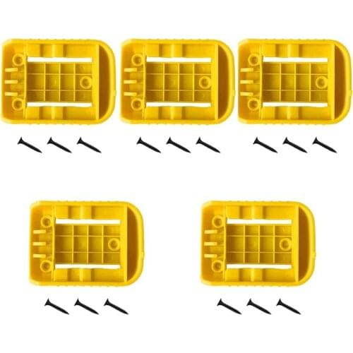 Battery Mount Holder For Dewalt Battery Dock Holder Fit For 20V 60V Yellow (No Battery) 5Packs
