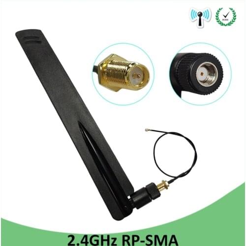 2.4GHz 5GHz 5.8Ghz Antenna 5dBi RP-SMA Connector Dual Band 2.4G 5G 5.8G wifi Antena aerial SMA female + 21cm Pigtal cable